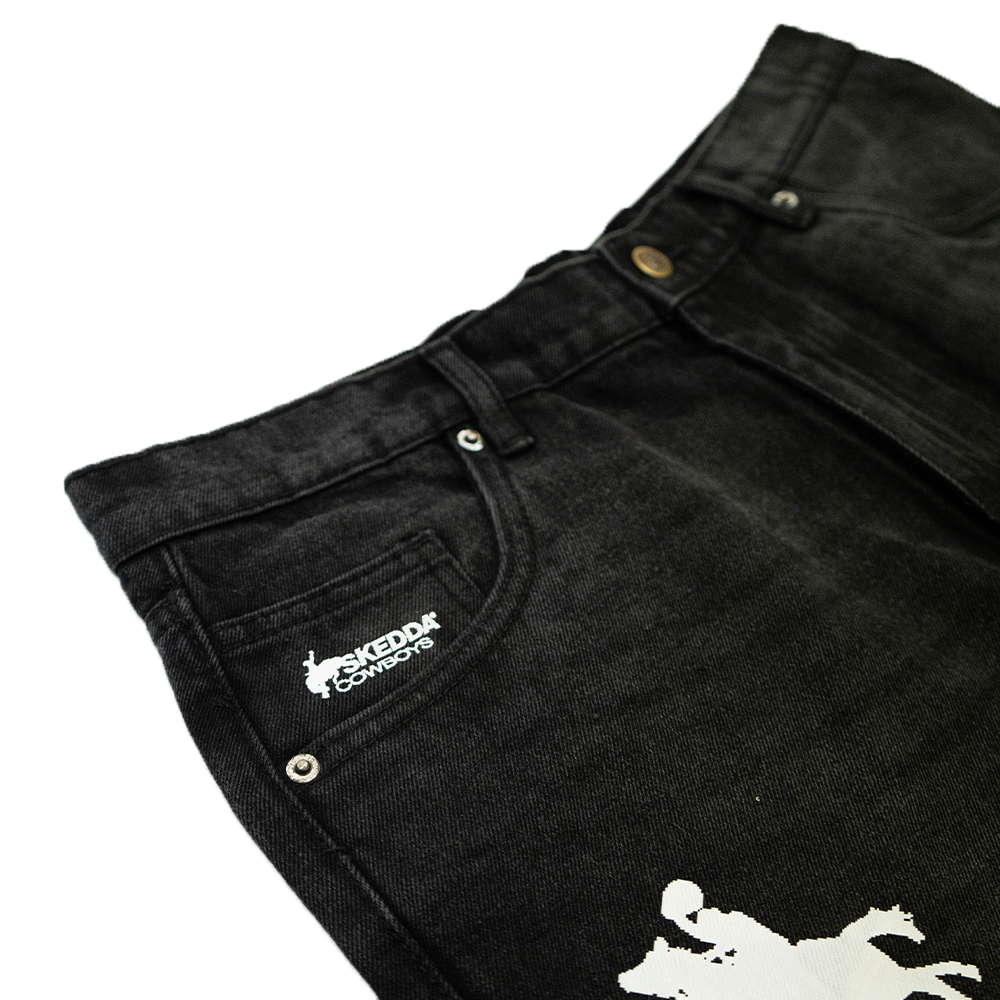 Cowboys Black Denim Jorts