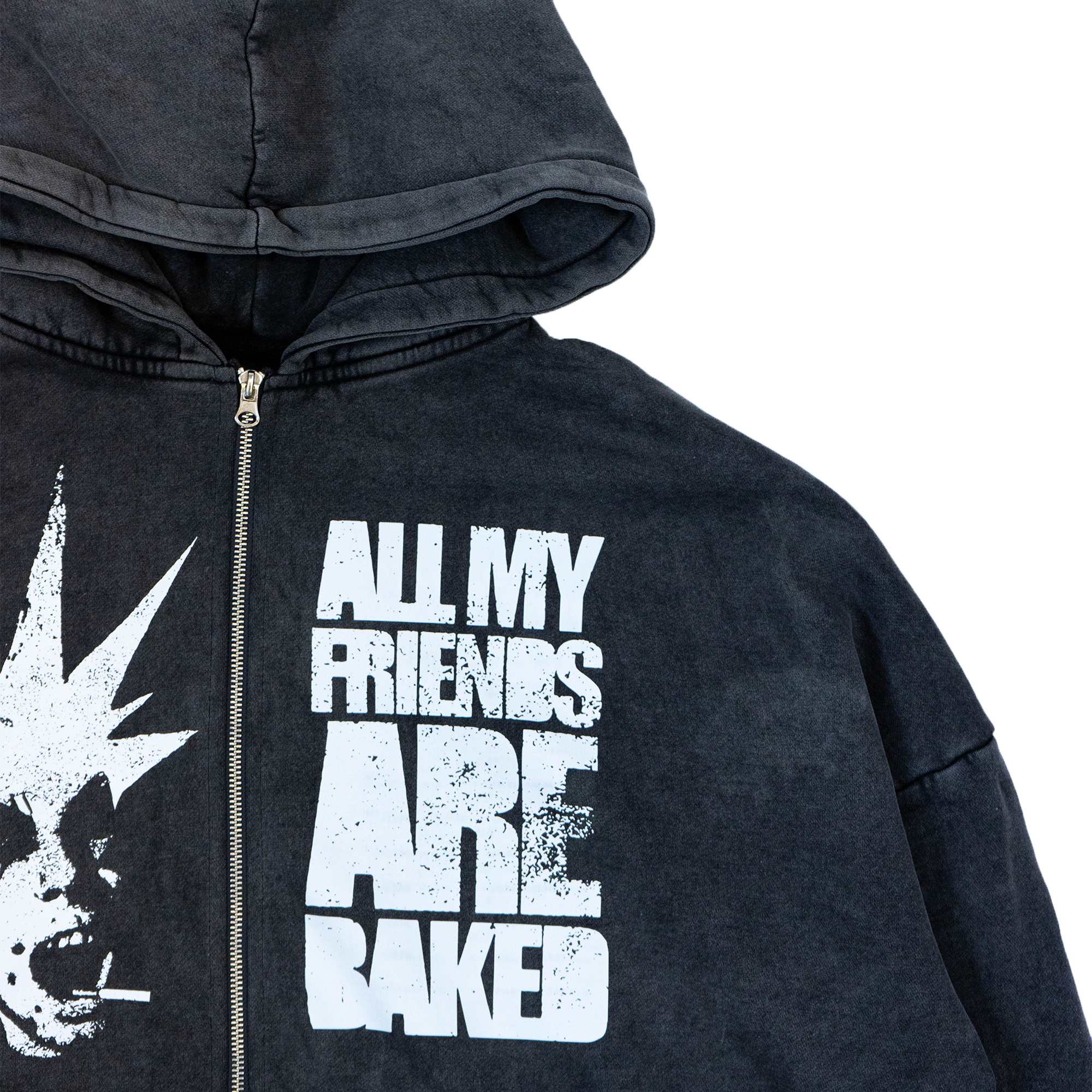 Baked Friends Stone Washed Zip Hoodie